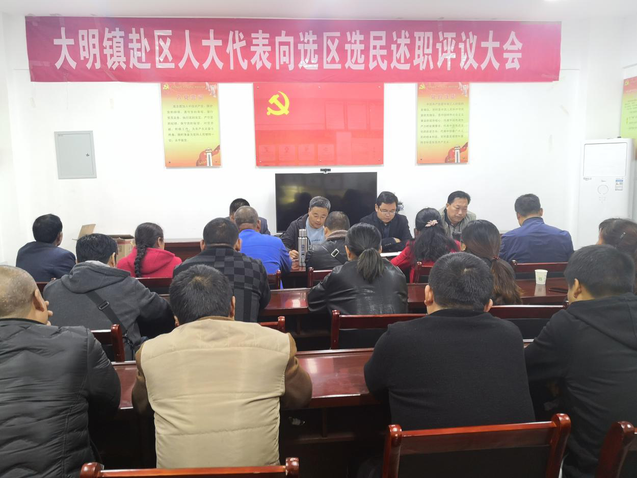 渭南市临渭区大明镇召开赴区人大代表向选区选民述职评议会