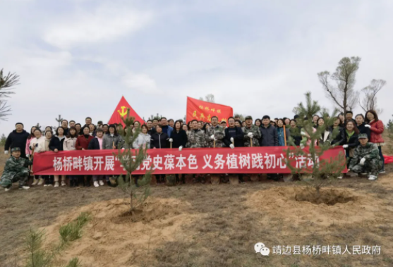 靖边县杨桥畔镇：学习党史葆本色 义务植树践初心